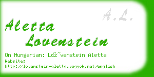 aletta lovenstein business card
